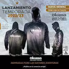Remera Okuma Silver Con Capucha Uv-40 Pesca Secado Rápido