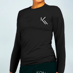 CAMISETA FEM MANGA LONGA PRETA BASIC22