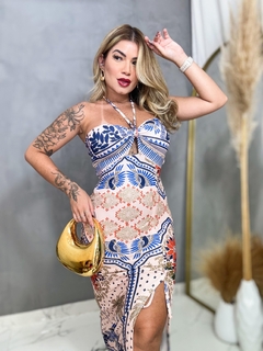 Vestido Samara ( estampa azul) - loja online