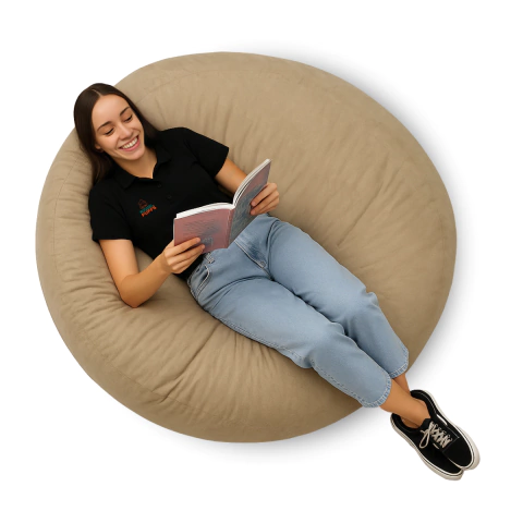 Puff Redondo Gigante Suede - Com Enchimento - comprar online