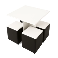 Mesa com 4 Puffs Quadrados - comprar online