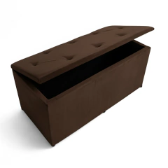 Baú Pé de Cama Solteiro em Suede - comprar online