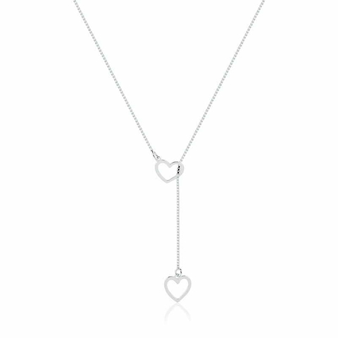 Colar de prata Gravatinha coração