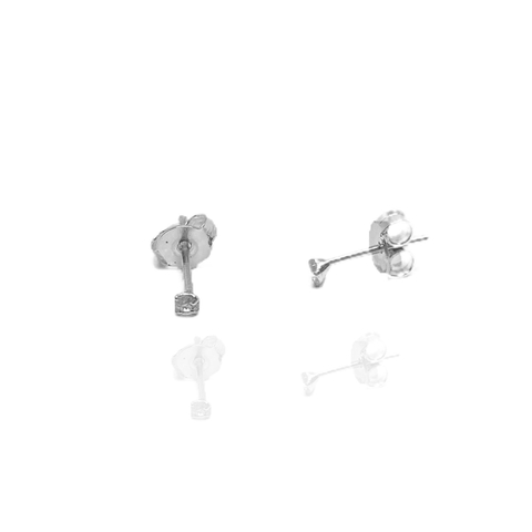 Brinco de prata Redondo Zircônia 2mm