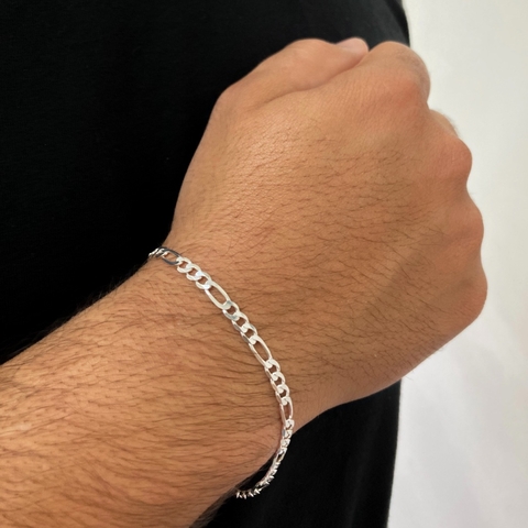 Pulseira de Prata 3x1 4mm