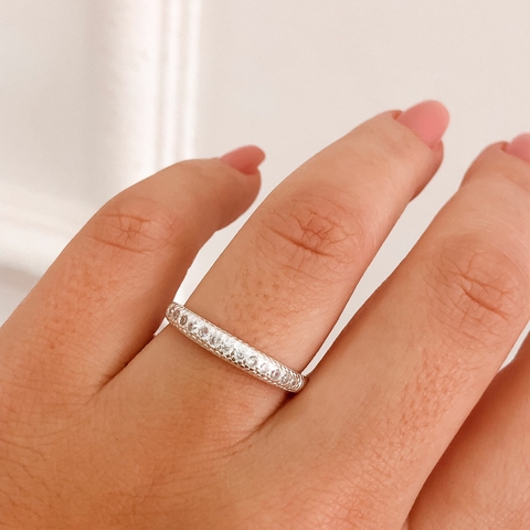 Anel de Prata Meia Aliança G