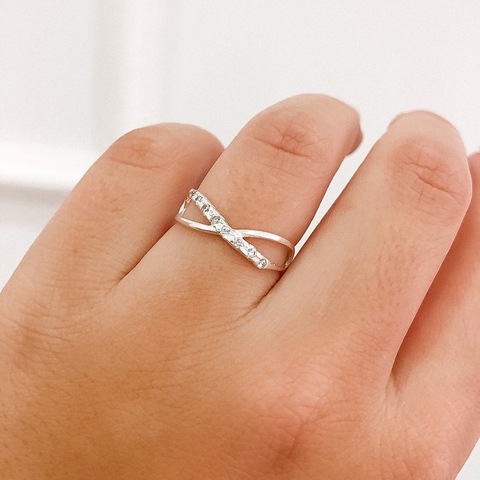 Anel em Prata Duplo infinito