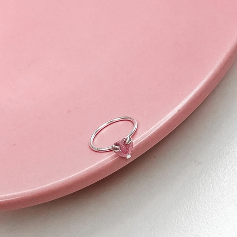 Piercing de Prata argola coração cartilagem