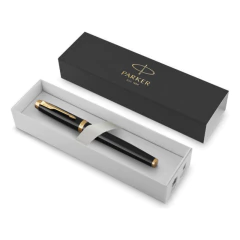 Pluma Parker Im Laca Negro Gt + Tarjetero Personalizado