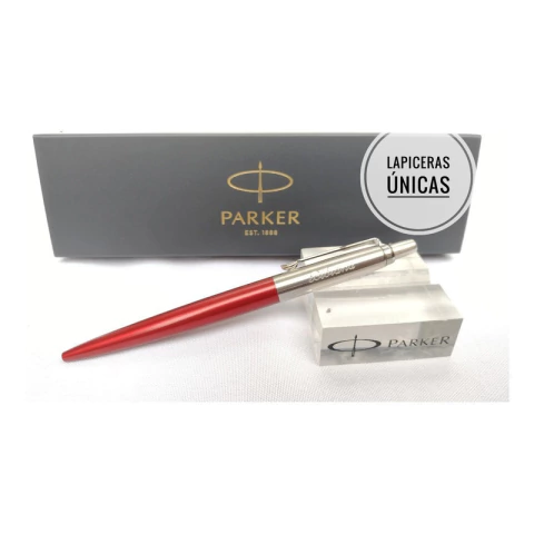 Boligrafo Parker Jotter Roja Acero Personalizada En Estuche - comprar online