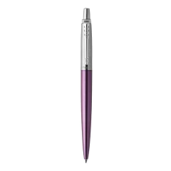 Boligrafo Parker Jotter Acero Inox Y Violeta Personalizada - Lapiceras Únicas