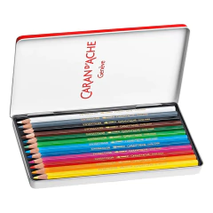 Lapiz Acuarelable Caran Dache Swisscolor Lata De 12 Colores en internet