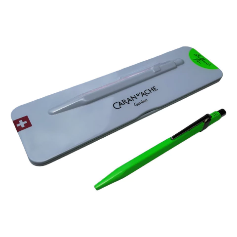 Boligrafo Caran D Ache 849 Verde Fluo Personalizada