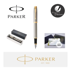 Pluma Parker Im Metal C/ Dorado + Tarjetero Personalizado - comprar online