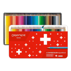 Lata Lapices Acuarelable Caran D'ache Swisscolor X40 Colores