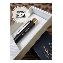 Lapicera Boligrafo Parker Urban Negro Y Dorado Personalizada - tienda online