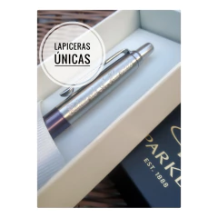 Boligrafo Parker Jotter Violeta Ct + Tarjetero Personalizado - Lapiceras Únicas