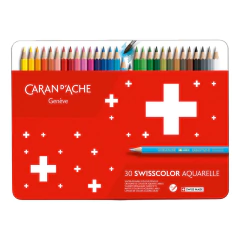 Lata de 30 Lapices Caran D'ache Swisscolor Aquarelle