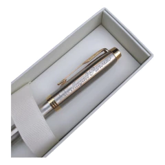 Pluma Parker Im Metal C/ Dorado + Tarjetero Personalizado