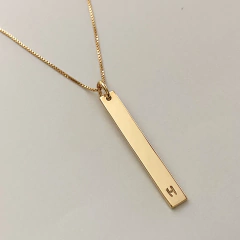 Colar Retângulo Personalizado |Dourado|