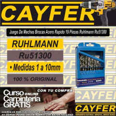 Juego Mecha Acero Rapido 19 Piezas Broca 1 A 10mm Ruhlmann en internet