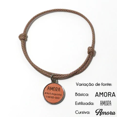 Tag de identificação pet personalizada pistache