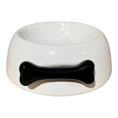 Comedouro Cerâmica Branco - Osso Preto - comprar online