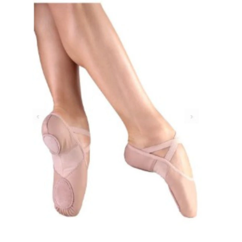 Sapatilha Meia Ponta Couro/Stretch Só Dança