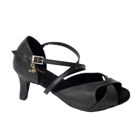 Sandália de Couro Macia Dança de Salão Salto 5,5 Sola Camurça Evidence