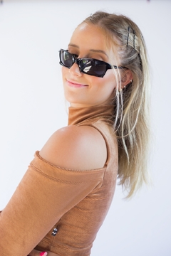 Cropped Recorte Ombro Marrom - comprar online