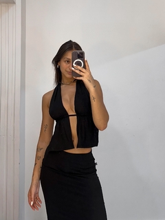 Cropped Frente Única Preto
