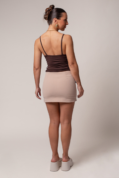 Mini Saia Alfaiataria Bege - comprar online