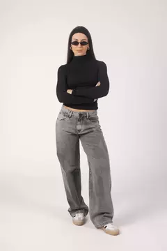 Calça Jeans Oversized Vintage Silver