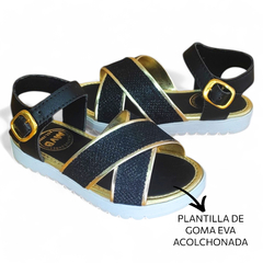 Sandalia Siena Negro Bebe Nena - MVD CALZADOS