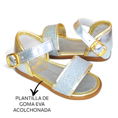 Sandalia Catania Plateado Nena - tienda online