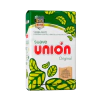 Paquete de yerba mate Unión de 500 gramos, con diseño verde y hojas de yerba en la parte frontal.