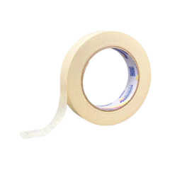 Rollo de cinta de papel beige de 24 mm de ancho y 50 metros de largo