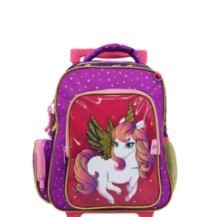 MOCHILA C/RUEDITAS + CARTUCHERA UNICORNIO en internet