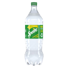 Botella de Sprite sabor lima limón de 2,25 litros con etiqueta verde y tapa verde