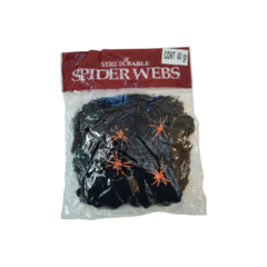 TELA DE ARAÑAS NEGRA C/ARAÑITAS 40GR