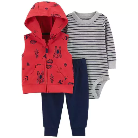 Conjunto trio com colete Carters urso Lançamento