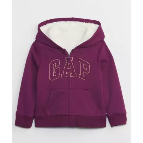 Blusa de moletom infantil Gap com capuz flanelado Sherpa