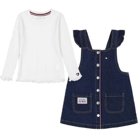 Conjunto de Salopete / vestido jeans com blusinha Tommy Hilfiger - comprar online
