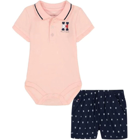 Conjunto bebe body gola polo + bermuda Tommy Hilfiger - comprar online