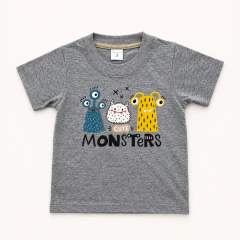 REMERA BEBE PIMA GRIS MONSTRITOS