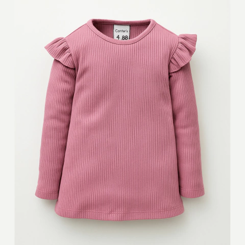 CAMISETA VOLADO CANALE ALGODON FUCSIA - comprar online