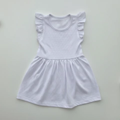 VESTIDO NIÑA ALGODON PLUMETI BLANCO - comprar online