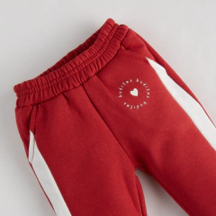 PANTALON JOGGING FRISA HEART ROJO - comprar online