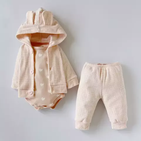 CONJUNTO BEBE DARLON CUADRILLE ROSA - comprar online