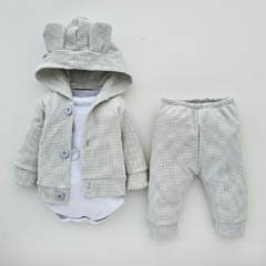 CONJUNTO BEBE DARLON CUADRILLE GRIS - comprar online